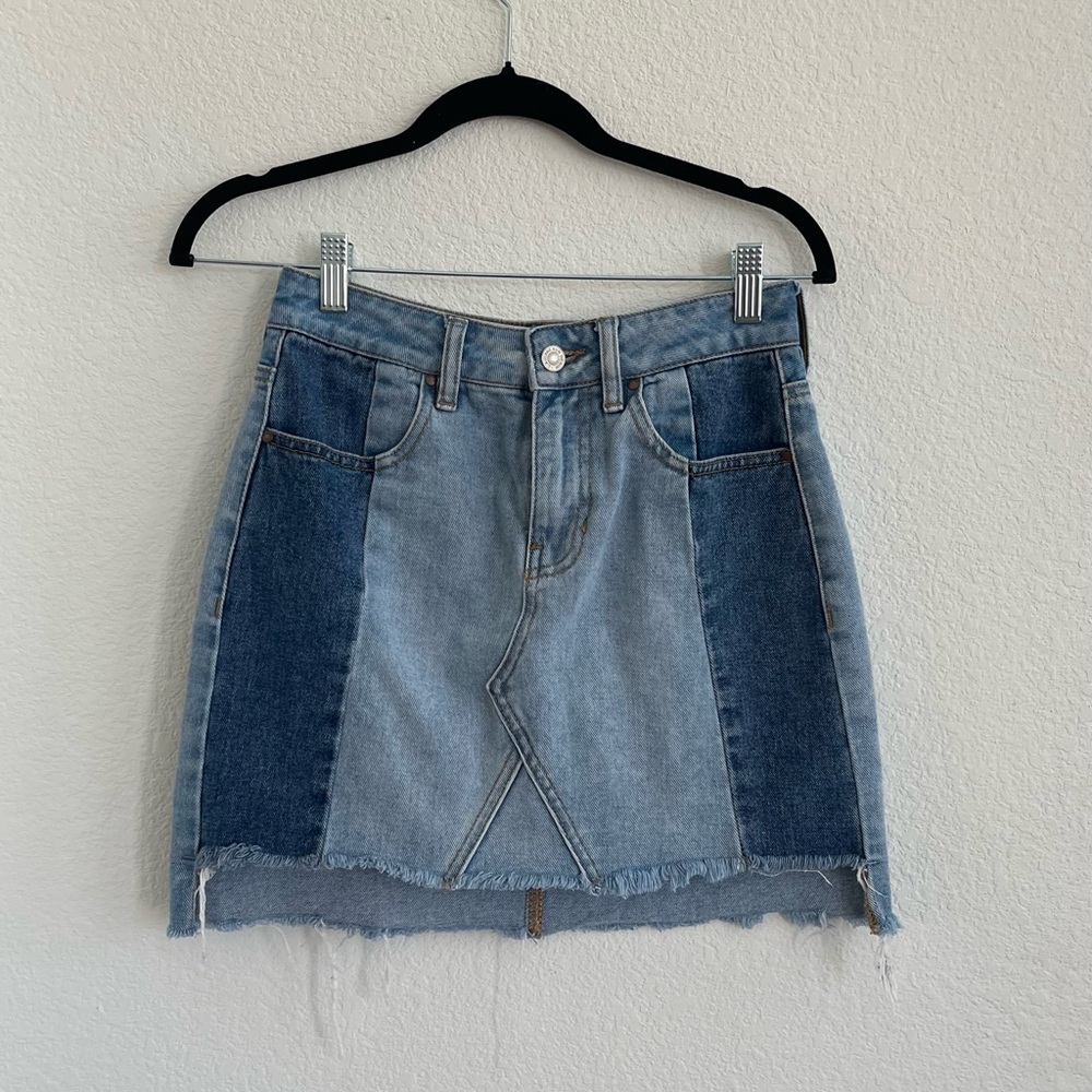 Pacsun Denim Patchwork Skirt